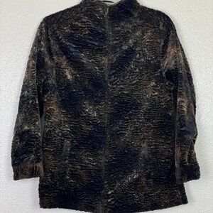 CHICO'S 100% Silk Faux Fur Teddy Zip Jacket - Mob Wife